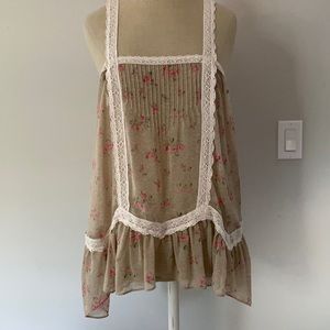 Free People rose and lace tunic S
